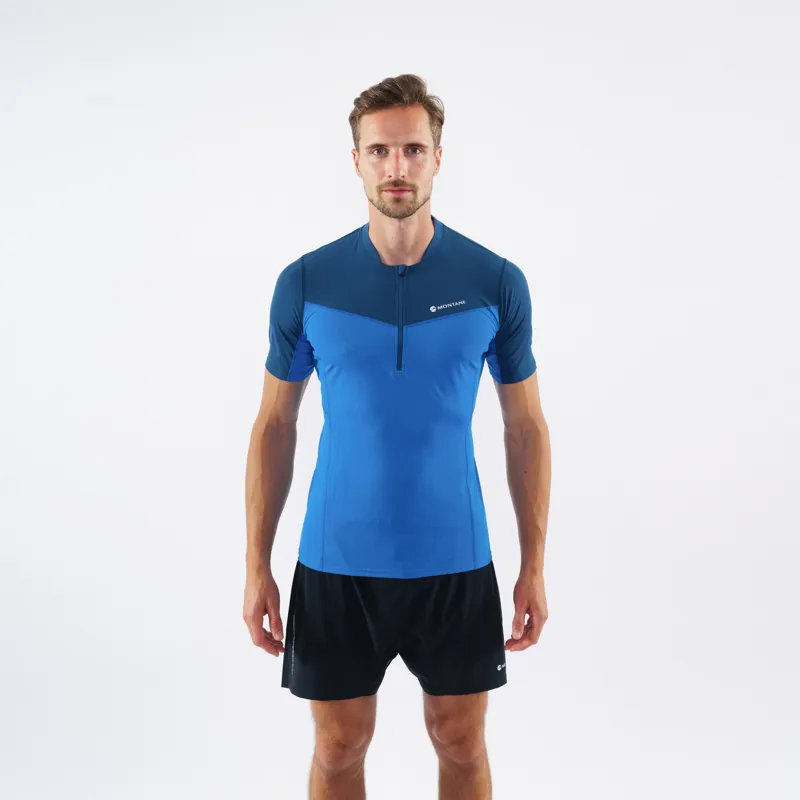 Montane Mens Dragon Zip T-Shirt Electric Blue-3