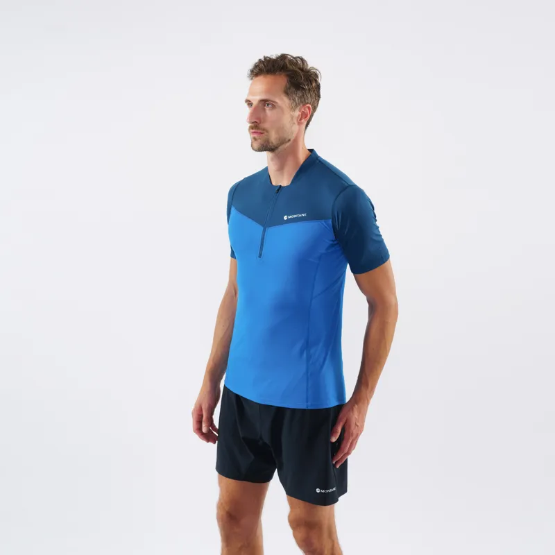 Montane Mens Dragon Zip T-Shirt Electric Blue-1