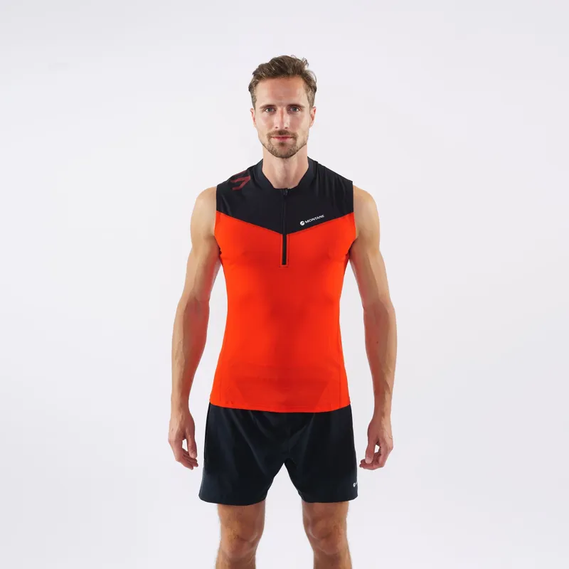 Montane Mens Dragon Zip Tank Flag Red-1