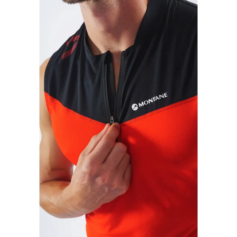 Montane Mens Dragon Zip Tank Flag Red-4
