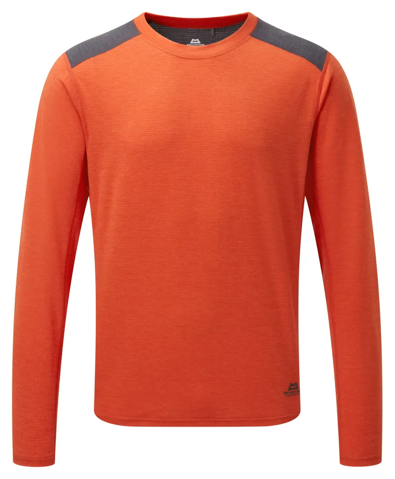 Mountain Equipment Mens Font LS Sweat Pumpkin/Anvil Grey