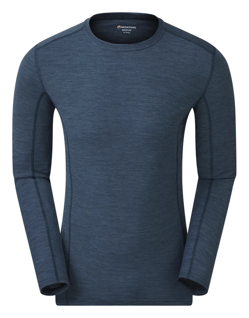 Montane Mens Primino 140g Long Sleeve T-Shirt Narwhal Blue