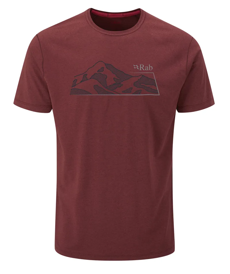 Rab Mens Mantle Mountain Tee Oxblood Red Marl