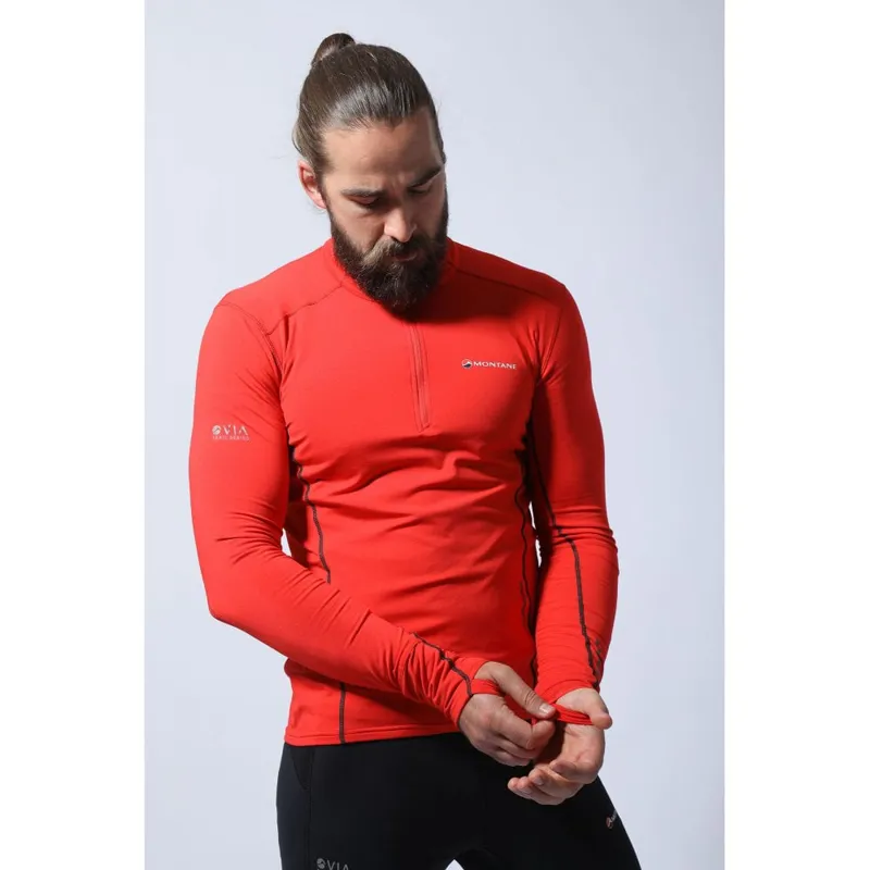 Montane Mens Dragon Pull-On Fleece Jacket Flag Red-9