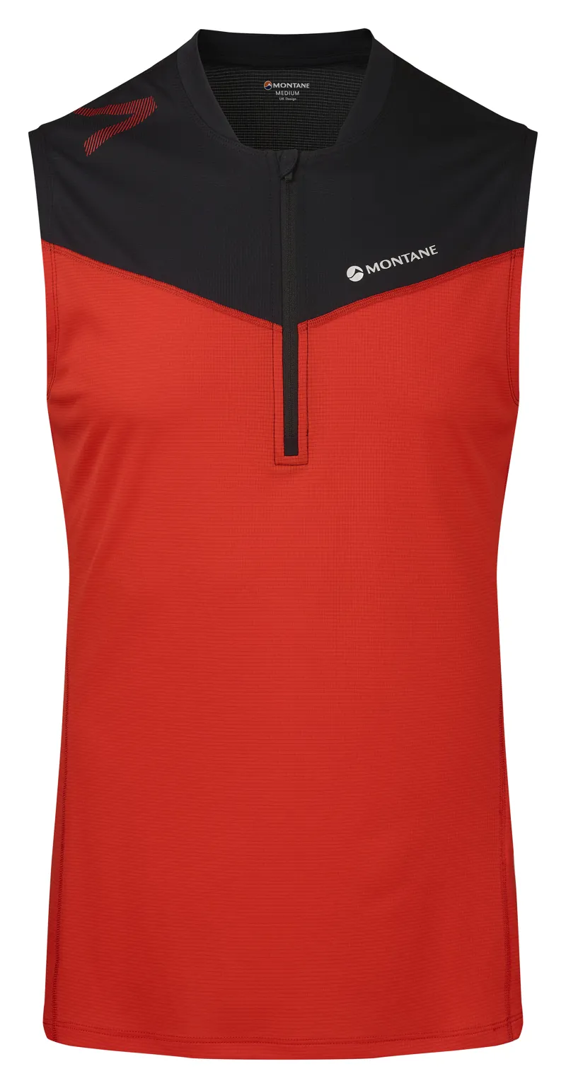 Montane Mens Dragon Zip Tank Flag Red