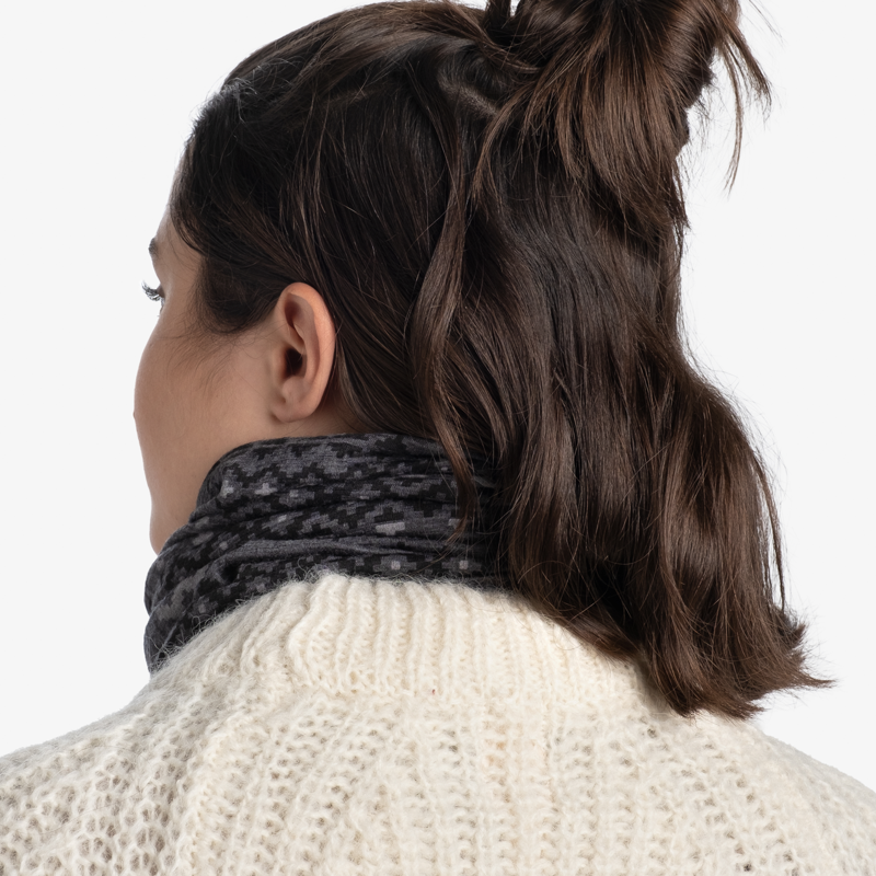 Buff Merino Lightweight Neckwear Faizen Grey-4
