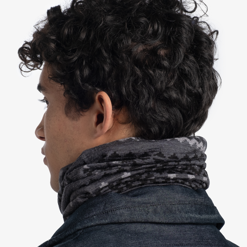 Buff Merino Lightweight Neckwear Faizen Grey-7
