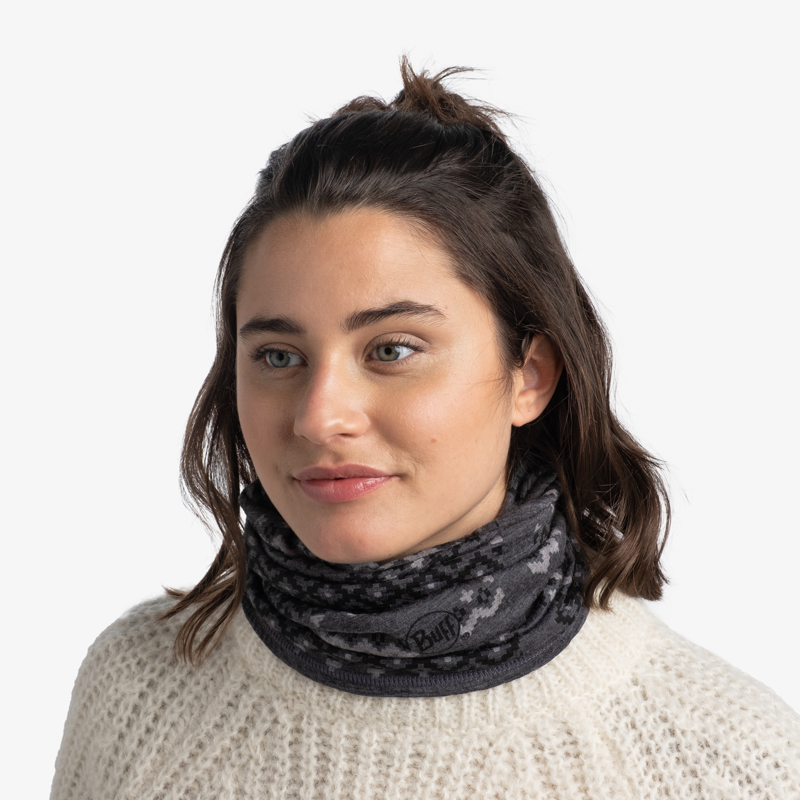 Buff Merino Lightweight Neckwear Faizen Grey-2