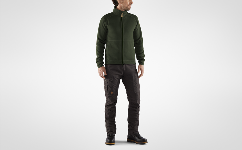 Fjallraven Mens Ovik Fleece Zip Sweater Deep Forest-2