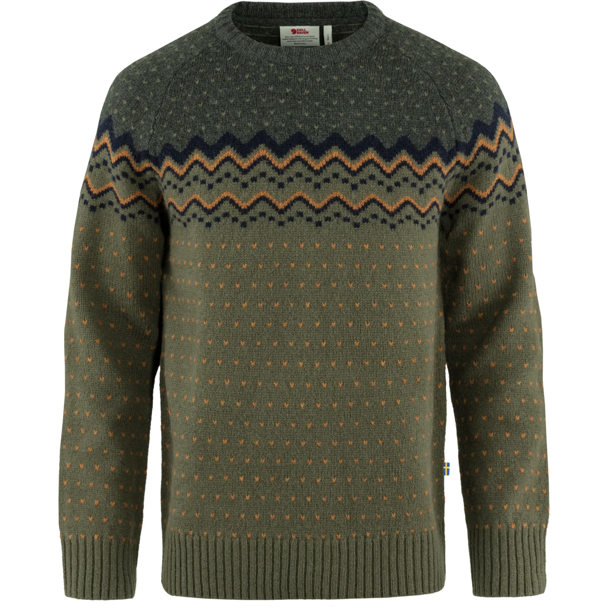 Ovik Fjallraven Mens Ovik Knit Sweater Laurel Green/Deep Forest