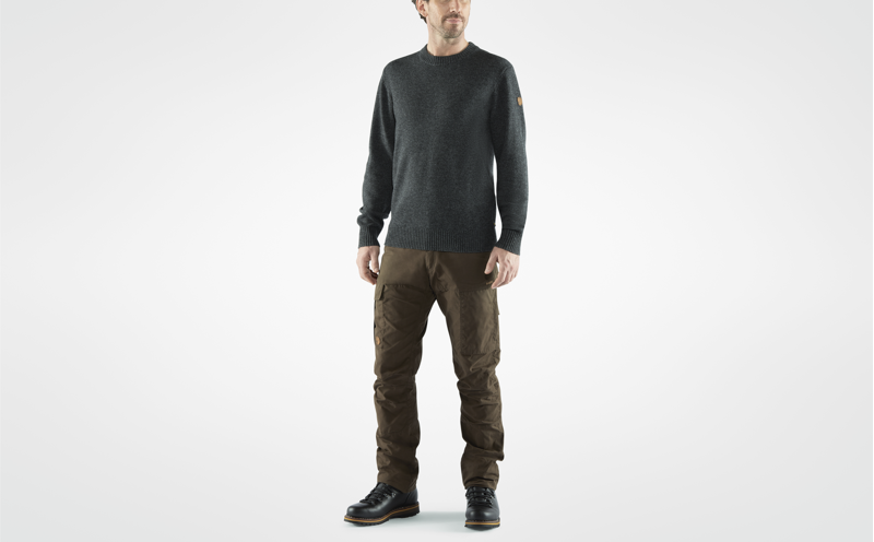 Fjallraven Mens Ovik Round Neck Sweater Dark Grey-2