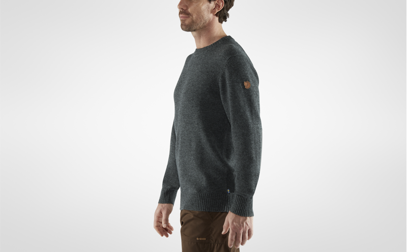 Fjallraven Mens Ovik Round Neck Sweater Dark Grey-4