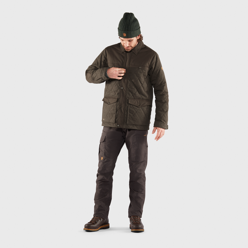 Fjallraven Mens Ovik Wool Padded Jacket Dark Olive-2