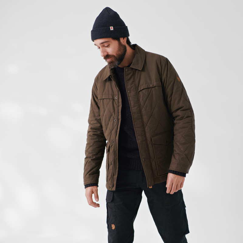 Fjallraven Mens Ovik Wool Padded Jacket Dark Olive-8