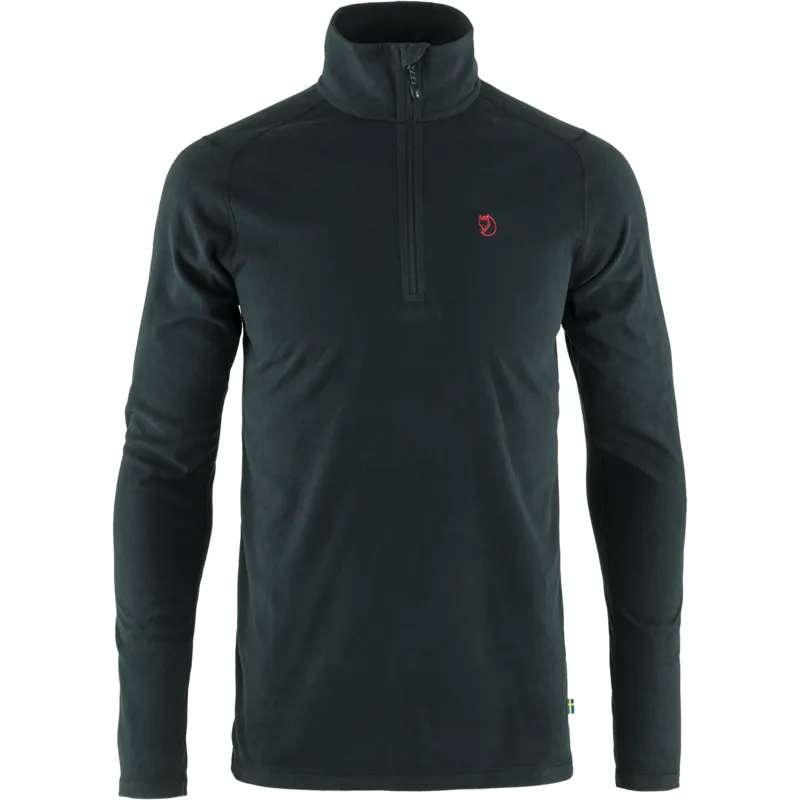Fjallraven Mens Pine Half Zip Fleece Black