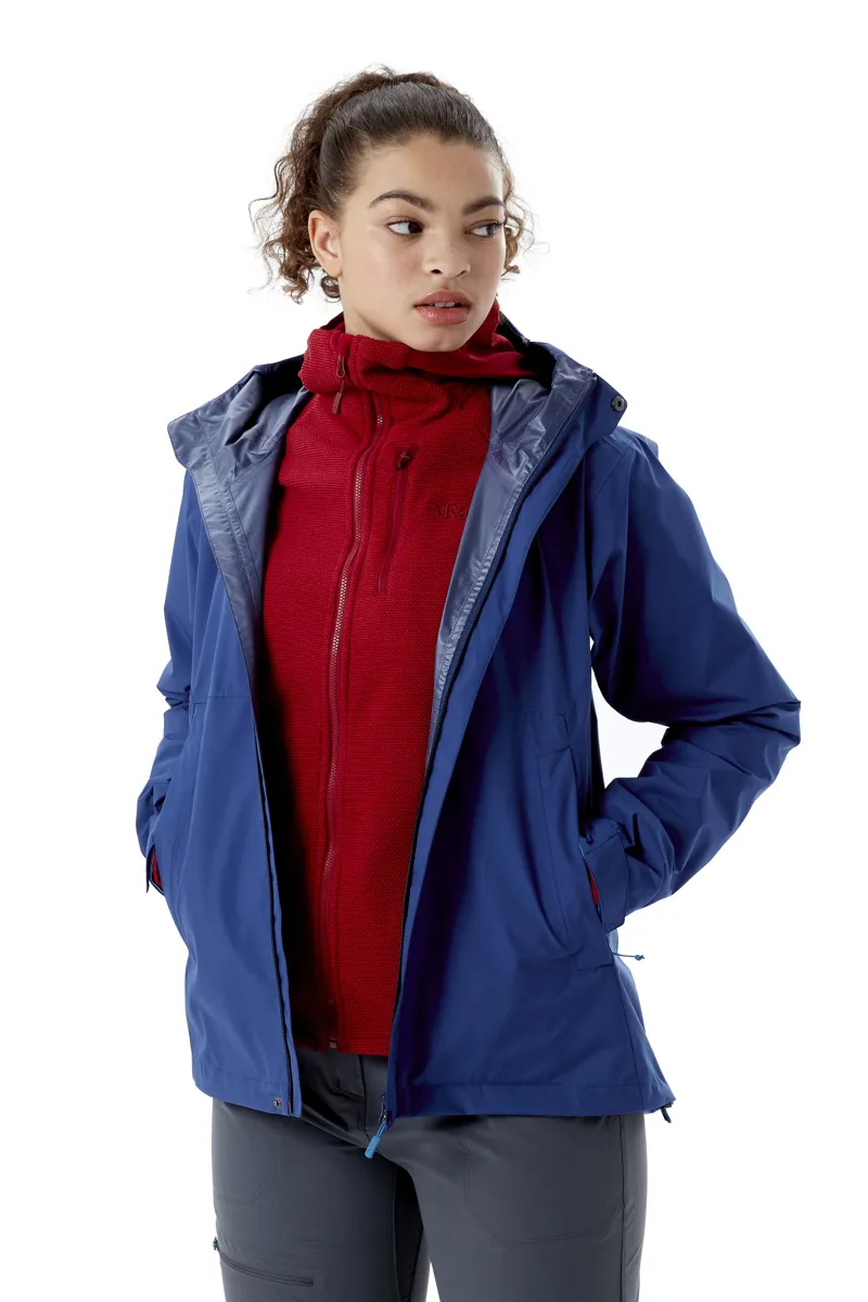 RAB Downpour Eco Jacket Uomo - Giacca Impermeabile E Traspirante In Tessuto Riciclato Pertex Shield, Nightfall Blue
