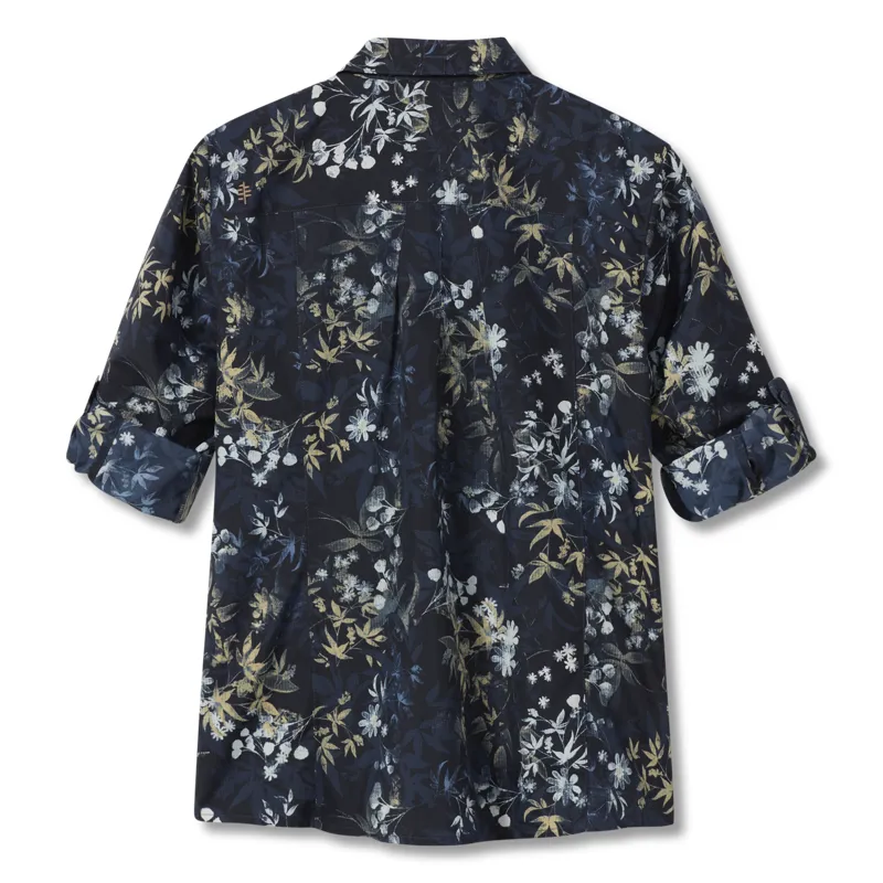 Royal Robbins Womens Expedition II 3/4 Sleeve Shirt Navy Zephyr Print-1
