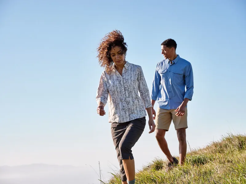 Royal Robbins Womens Expedition II 3/4 Sleeve Shirt Navy Zephyr Print-10