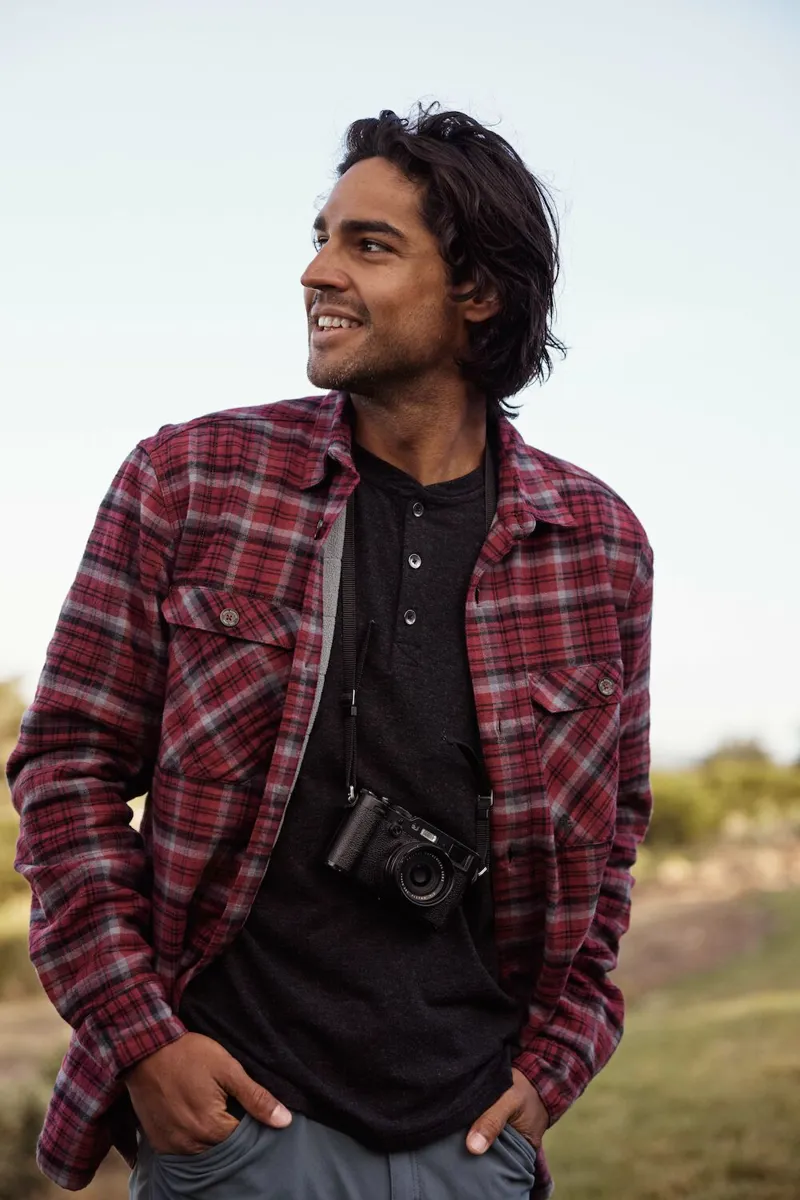 Royal Robbins Mens Snowcap Lined Flannel Shirt Syrah/Big Basin Plaid-4