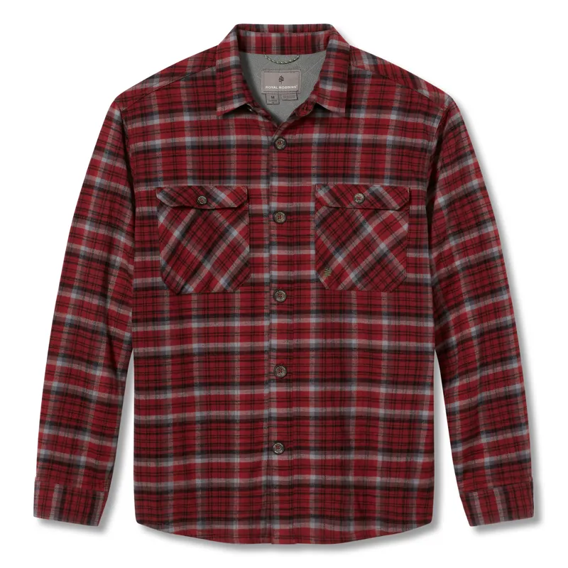 Royal Robbins Mens Snowcap Lined Flannel Shirt Syrah/Big Basin Plaid
