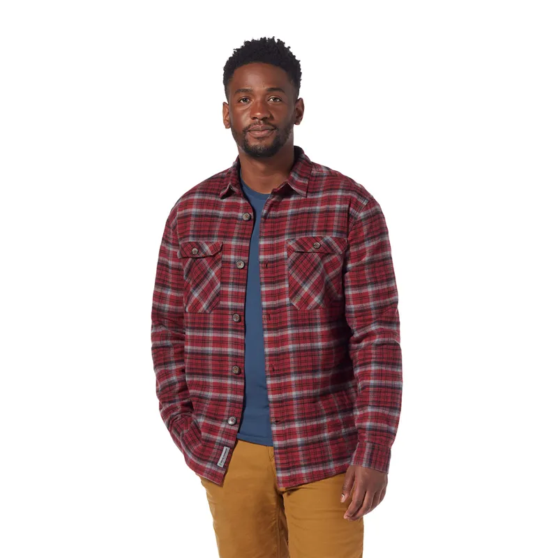 Royal Robbins Mens Snowcap Lined Flannel Shirt Syrah/Big Basin Plaid-1
