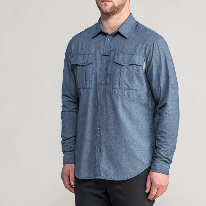 Kathmandu Mens RFIDtech Long Sleeve Shirt Blue Marle-3