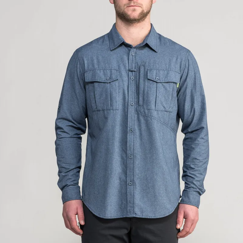 Kathmandu Mens RFIDtech Long Sleeve Shirt Blue Marle-4