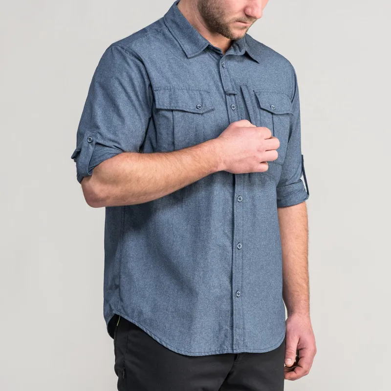 Kathmandu Mens RFIDtech Long Sleeve Shirt Blue Marle-5