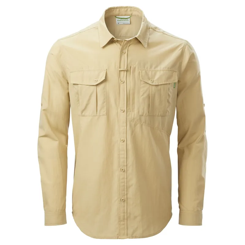Kathmandu Mens RFIDtech Long Sleeve Shirt Olive/Grey