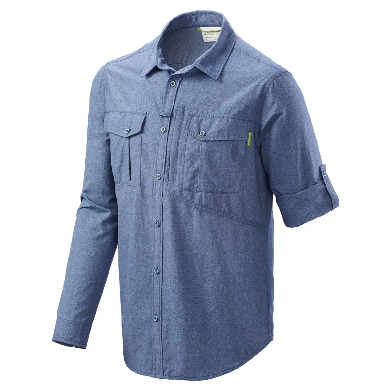 Kathmandu Mens RFIDtech Long Sleeve Shirt Blue Marle-2