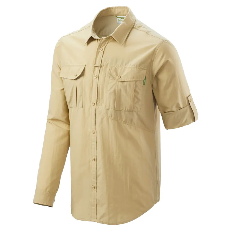 Kathmandu Mens RFIDtech Long Sleeve Shirt Olive/Grey-2
