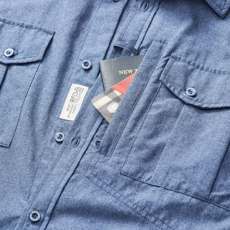 Kathmandu Mens RFIDtech Long Sleeve Shirt Blue Marle-6