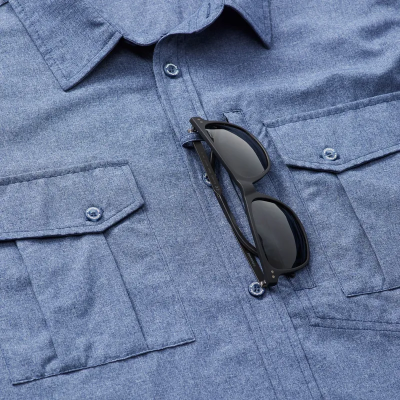 Kathmandu Mens RFIDtech Long Sleeve Shirt Blue Marle-7