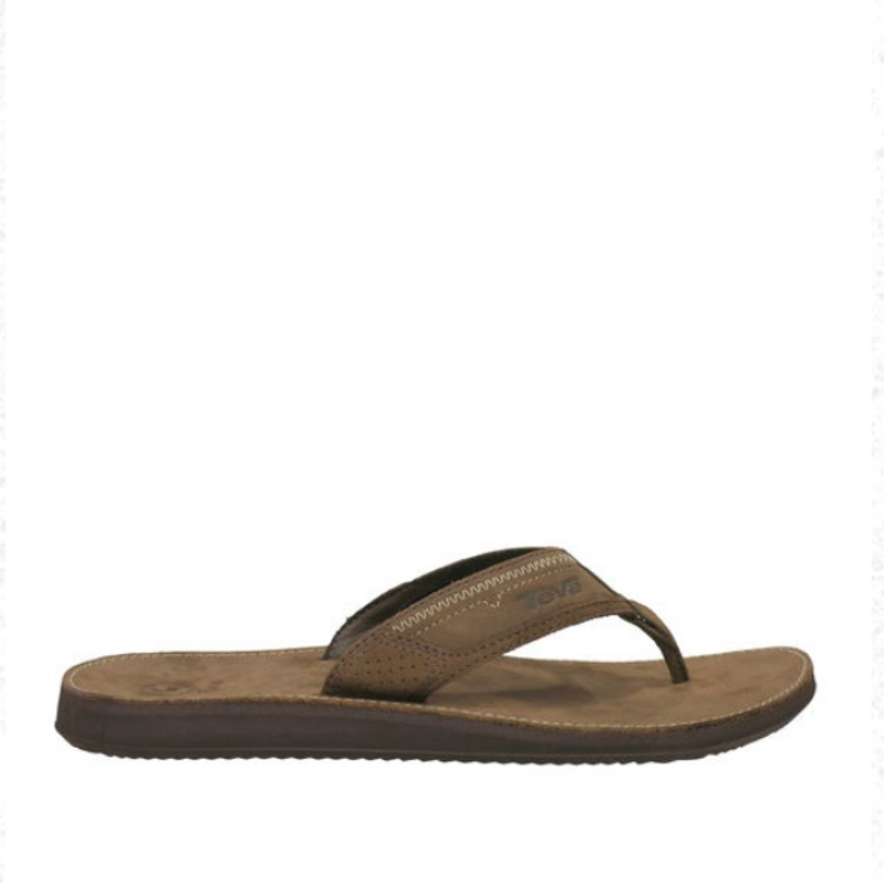 Teva Mens Benson Flip Flop Brown Leather
