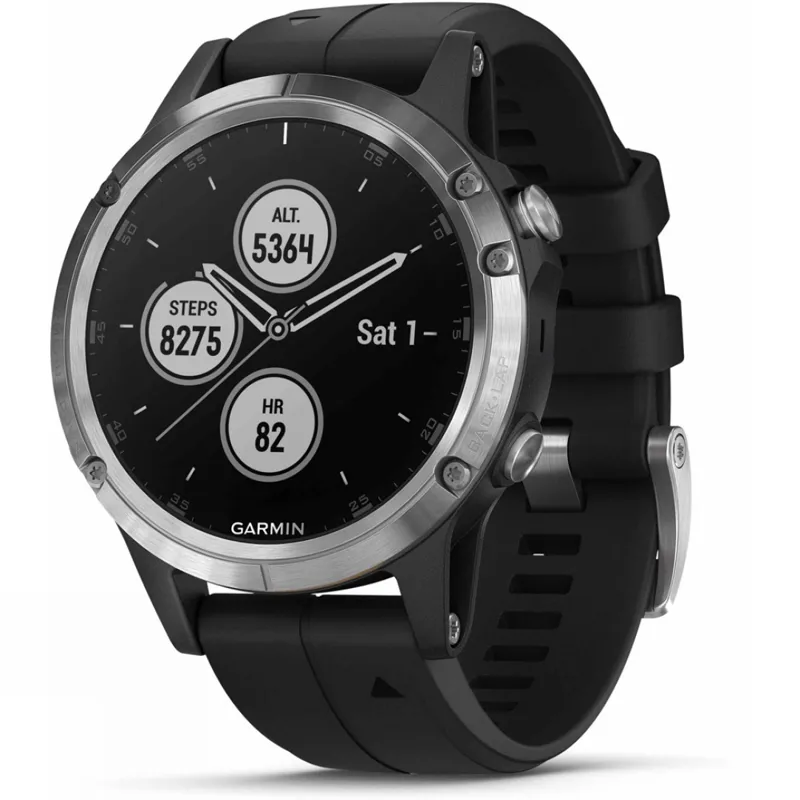 Garmin Fenix 5 Plus Silver With Black Band
