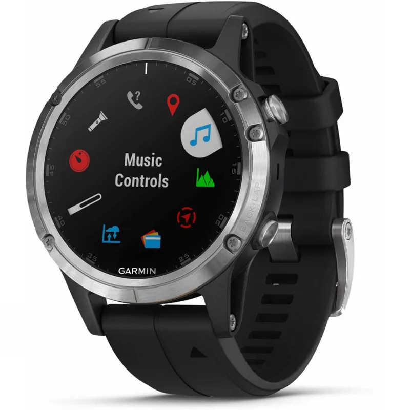 Garmin Fenix 5 Plus Silver With Black Band-1
