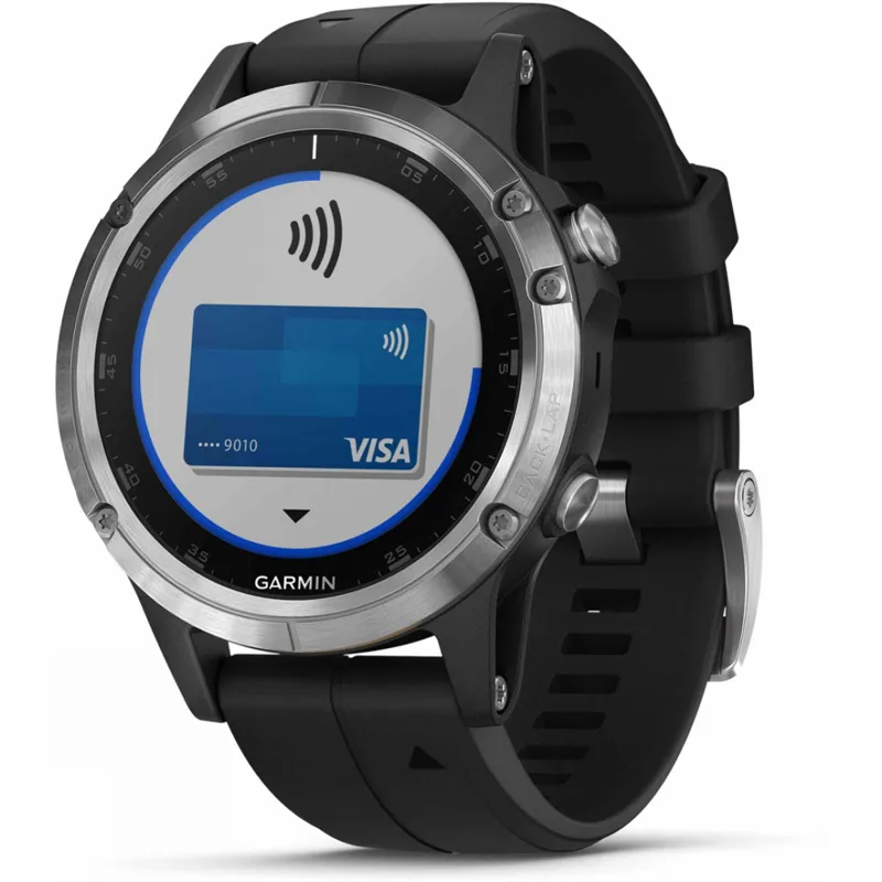 Garmin Fenix 5 Plus Silver With Black Band-3