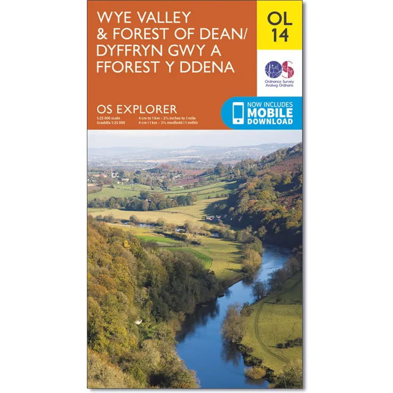 OS Explorer Active Map OL14 Wye Valley and Forest of Dean