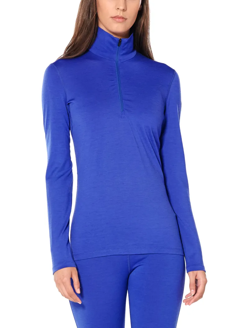 Icebreaker Womens 200 Oasis LS Zip Midnight Navy-1
