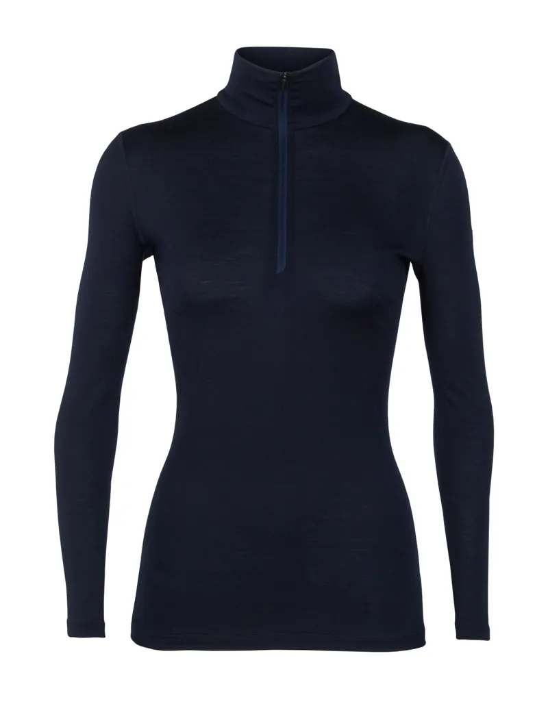 Icebreaker Womens 200 Oasis LS Zip Midnight Navy