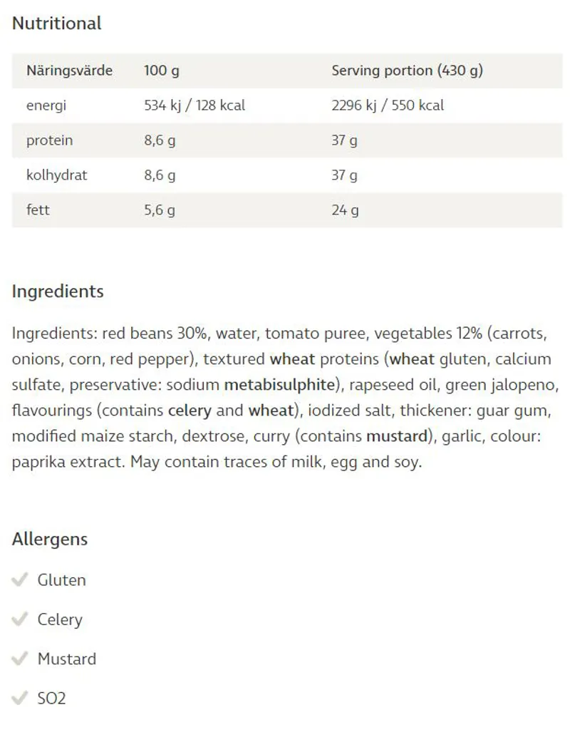 Bla Band Chili Con Carne with Kidney Beans Wet Food-1