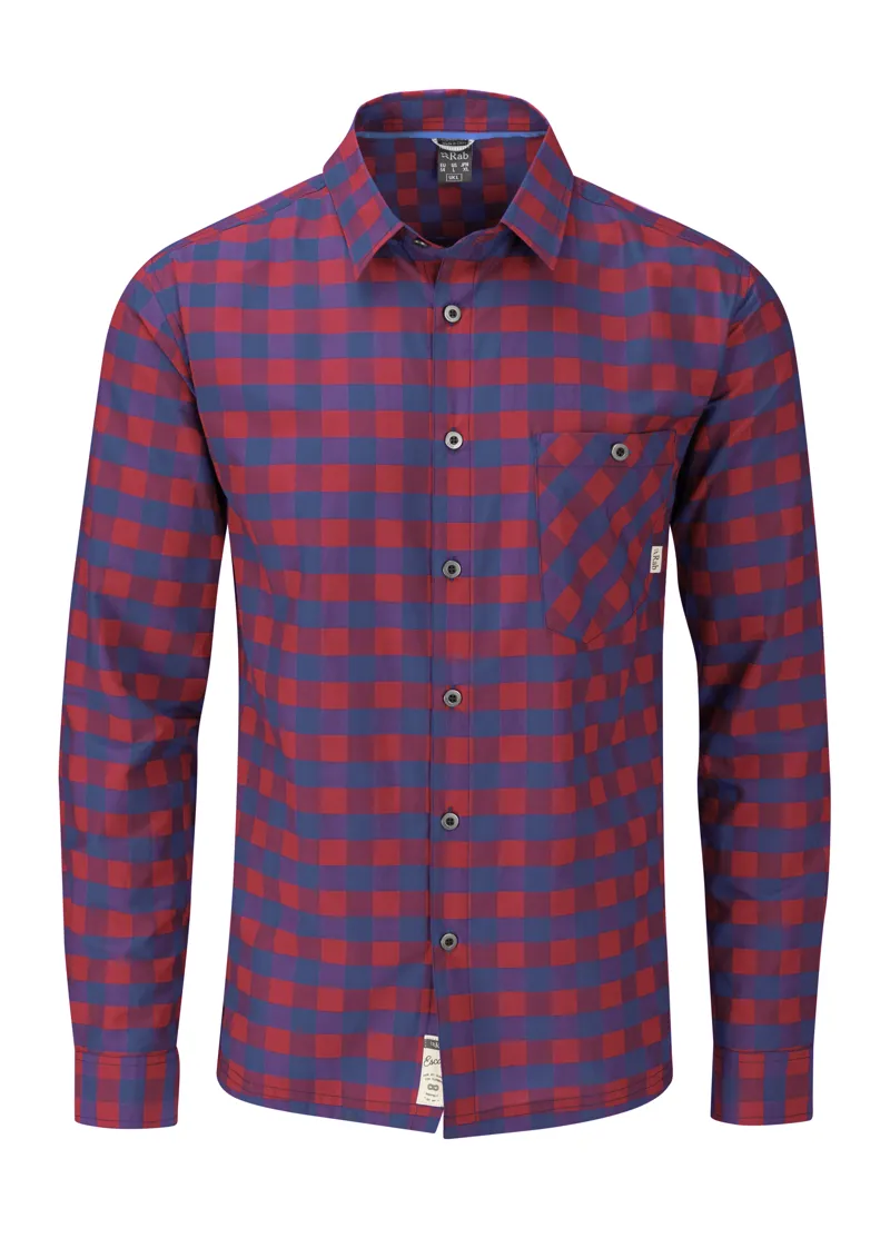 Rab Mens Maverick Long Sleeve Shirt Blue Print