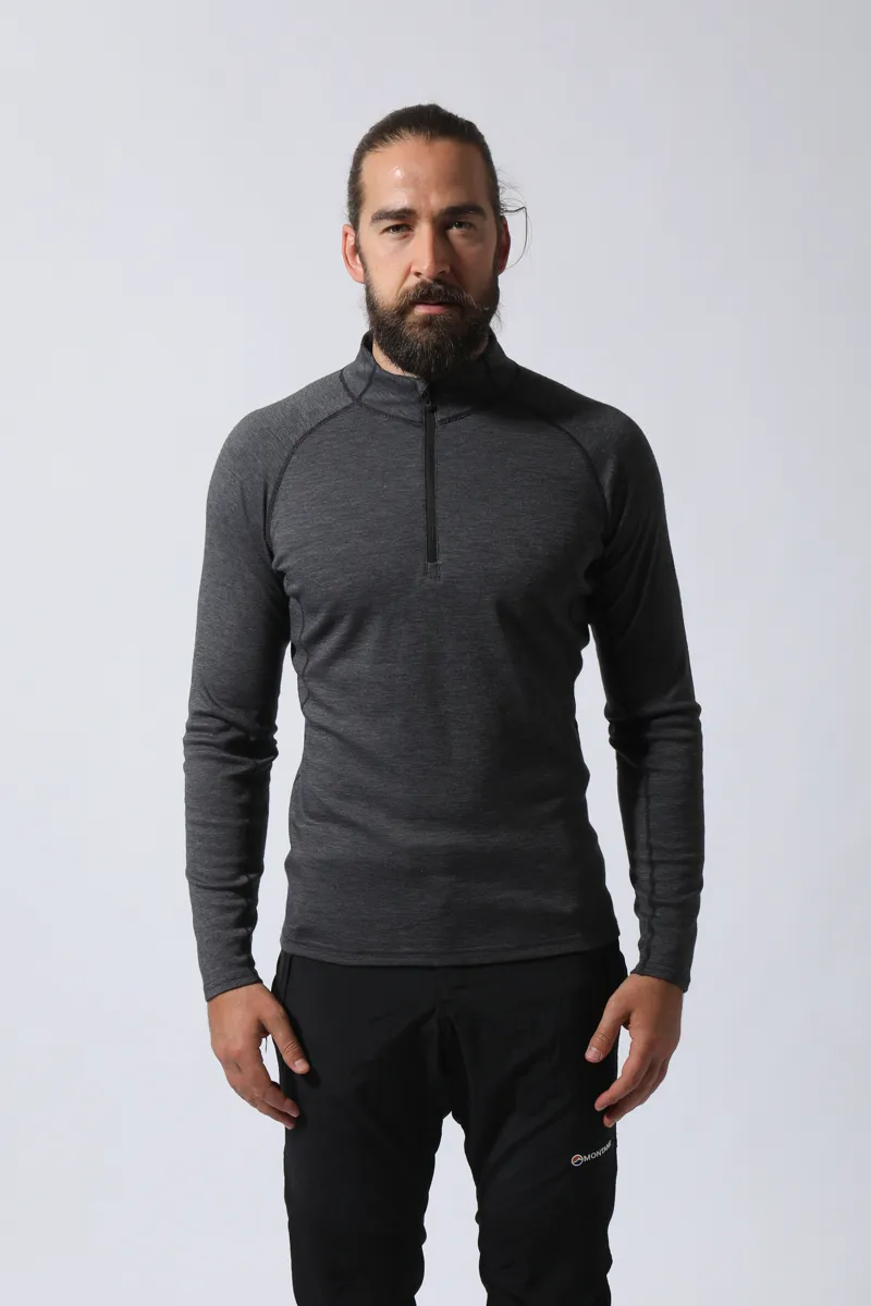 Montane Mens Primino 220 Zip Neck Black-1