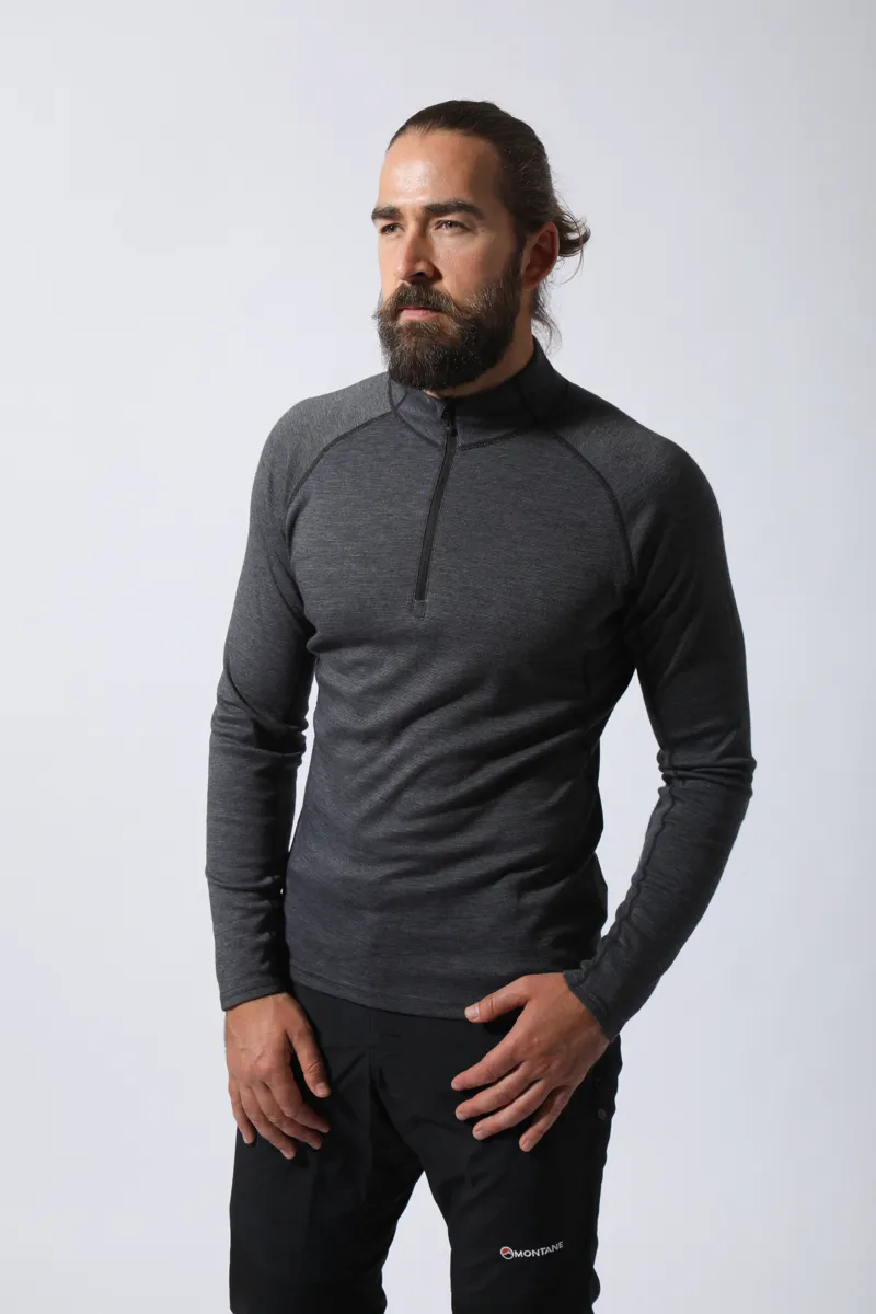Montane Mens Primino 220 Zip Neck Black-5