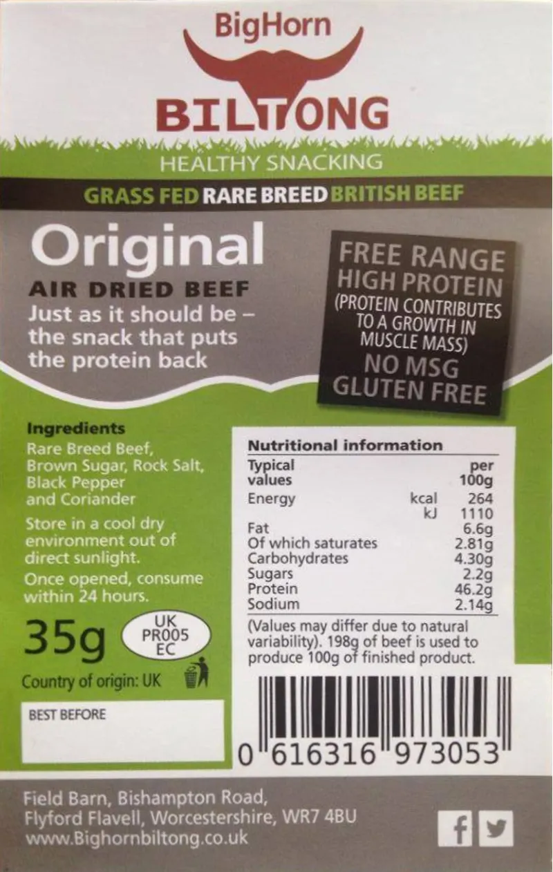 BigHorn Biltong Original 35g