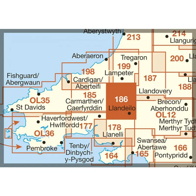 OS Explorer 186 Llandeilo and Brechfa Forest with Download Code-1