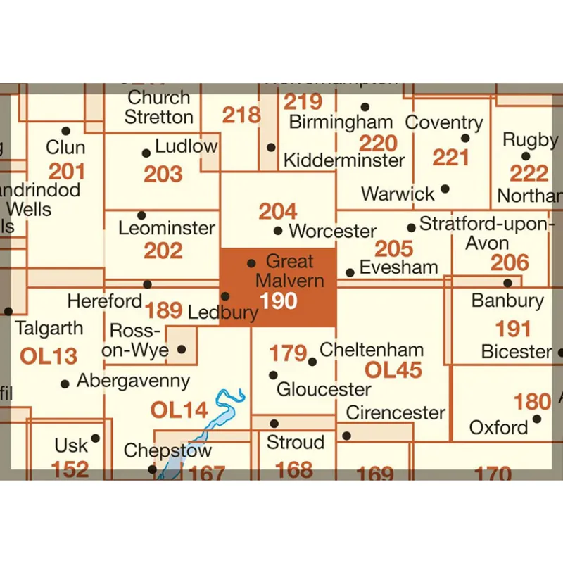 OS Explorer 190 Malvern Hills  and  Bredon Hill With Download Code-1