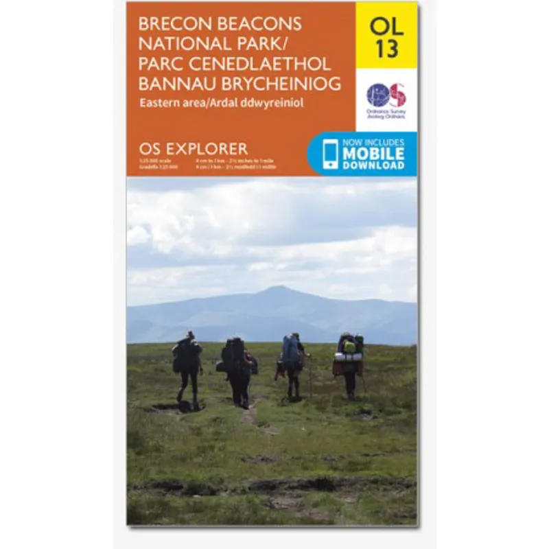 OS Explorer Map OL13 Brecon Beacons East with Download Co