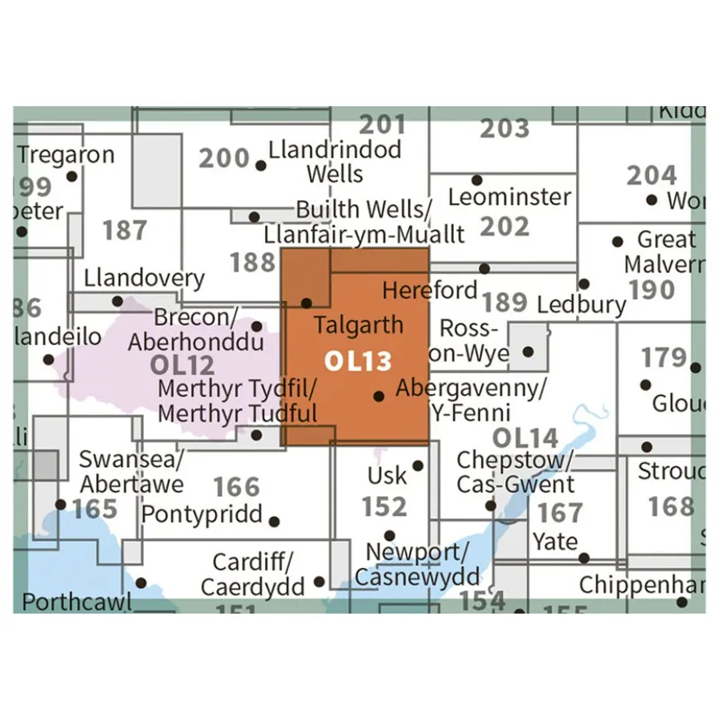 OS Explorer Map OL13 Brecon Beacons East with Download Co-1