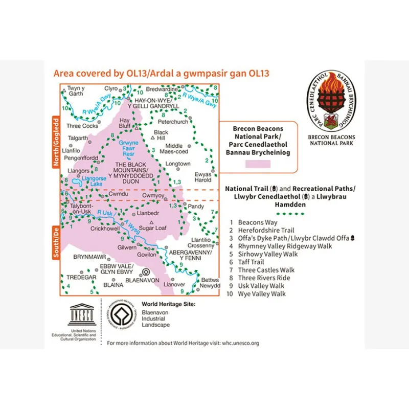 OS Explorer Map OL13 Brecon Beacons East with Download Co-2
